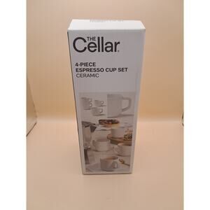 The Cellar 4 piece espresso cup set white ceramic